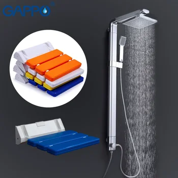 

GAPPO Shower Faucets shower taps bath tub mixer Wall Mounted Shower Seats Bath bench Sanitary Ware Suite