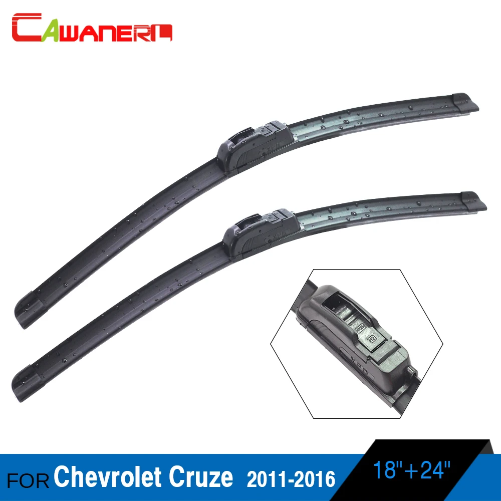 

Cawanerl Car Soft Rubber Wiper Blade Windscreen Windshield Frameless 1Pair For Chevrolet Cruze 2011-2016