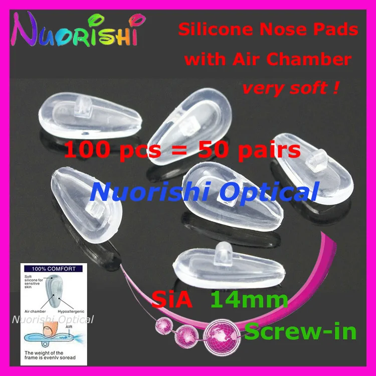 100 шт. силиконовые насадки для очков 14 мм|silicone nose pads|nose pad air |