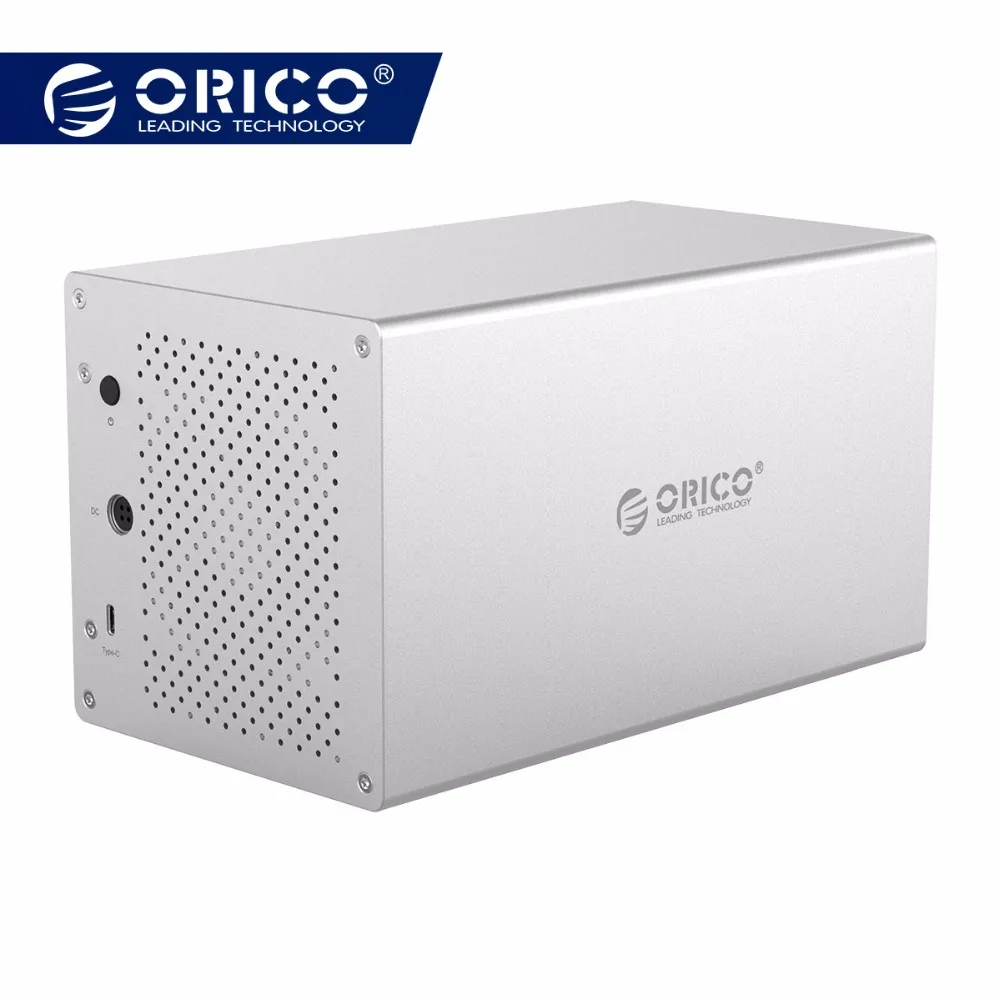 

ORICO SATA to USB C 3.0 HDD Enclosure Support 4*10TB Disk Hard Drive Case 5Gbps High Speed DC 12V Type-C HDD Case With Mute Fan