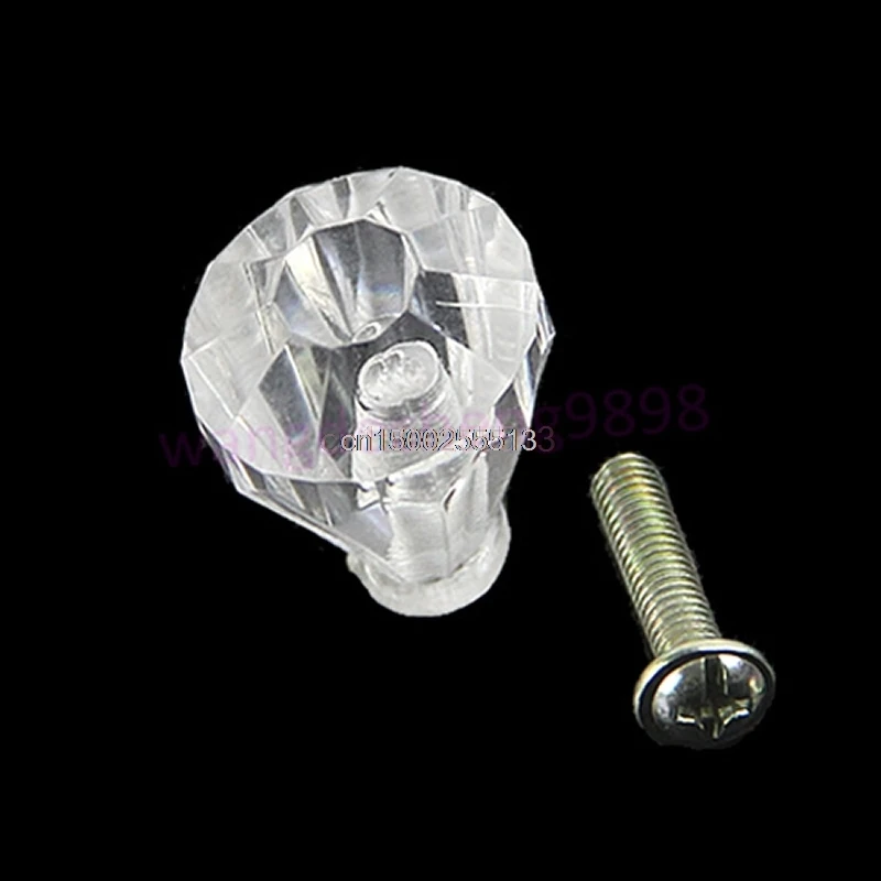 

10pcs/lot Drawer Handle Clear Faceted Small Drawer Knob Cupboard Cabinet Jewelry Box Pull Handle DIY Hot Sell