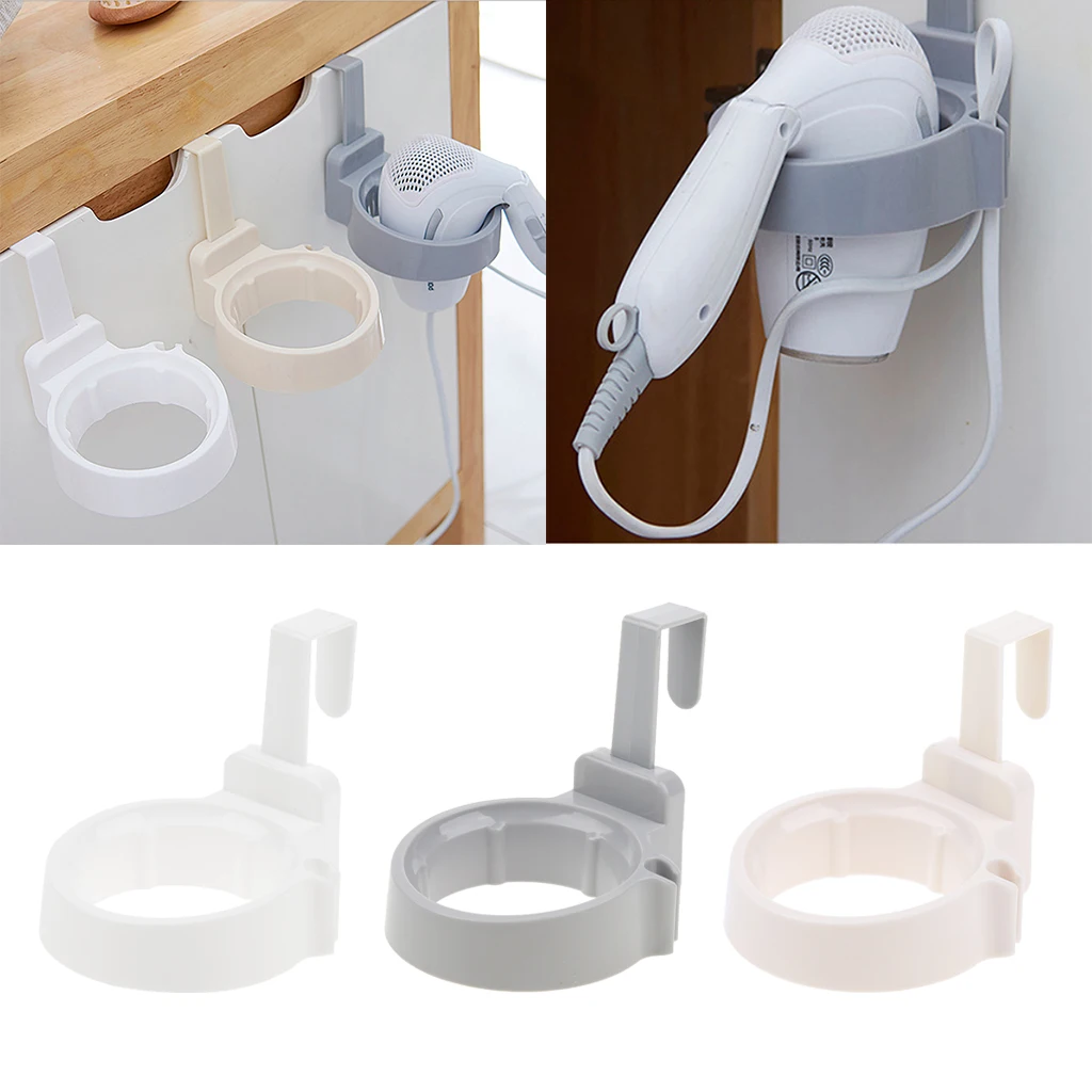 Hair Dryer Storage Rack Holder Bathroom Door Back Hanging Organizer Hanger 3 Color Accessory