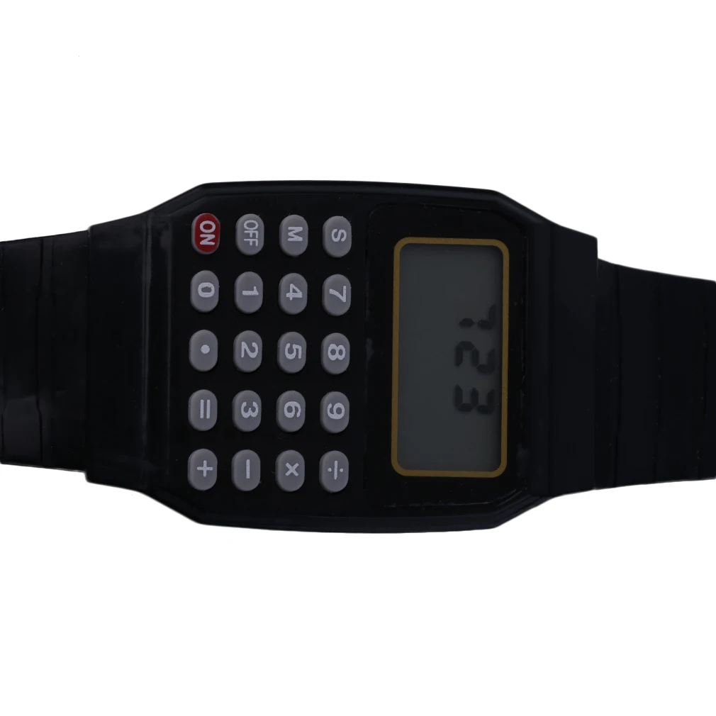 Практичный студенческий калькулятор цифровые часы черный цвет силиконовые удобная одежда калькулятор обувь для мальчиков и девочек