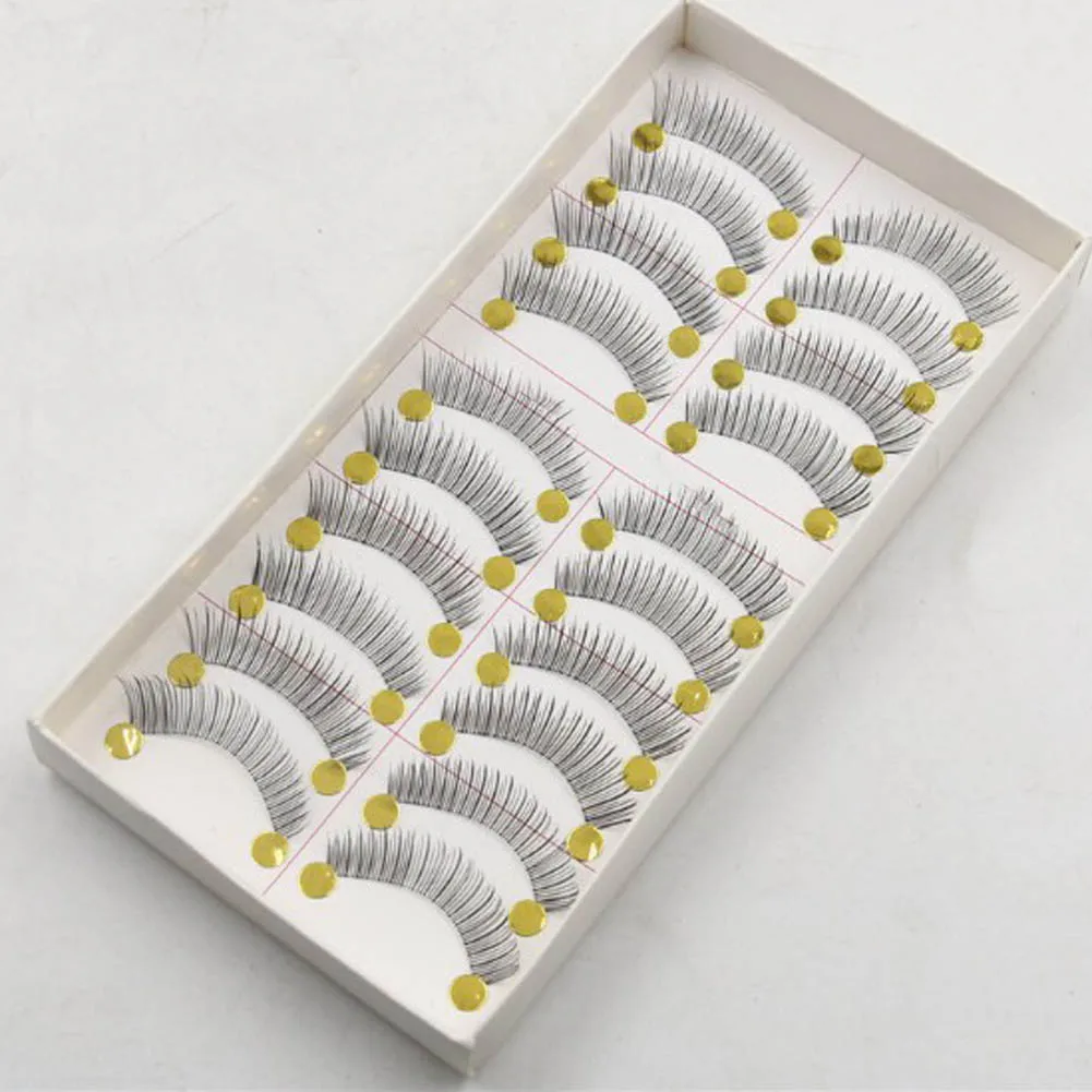 

10 Pairs Handmade Fake False Eyelashes Extensions Natural Transparent Eye Lashes Makeup Black Fake Eyelash False Eyelashes