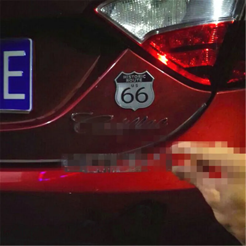 7x7 см Автомобильная наклейка Стайлинг Америка США ROUTE 66 дорога 3D металлический