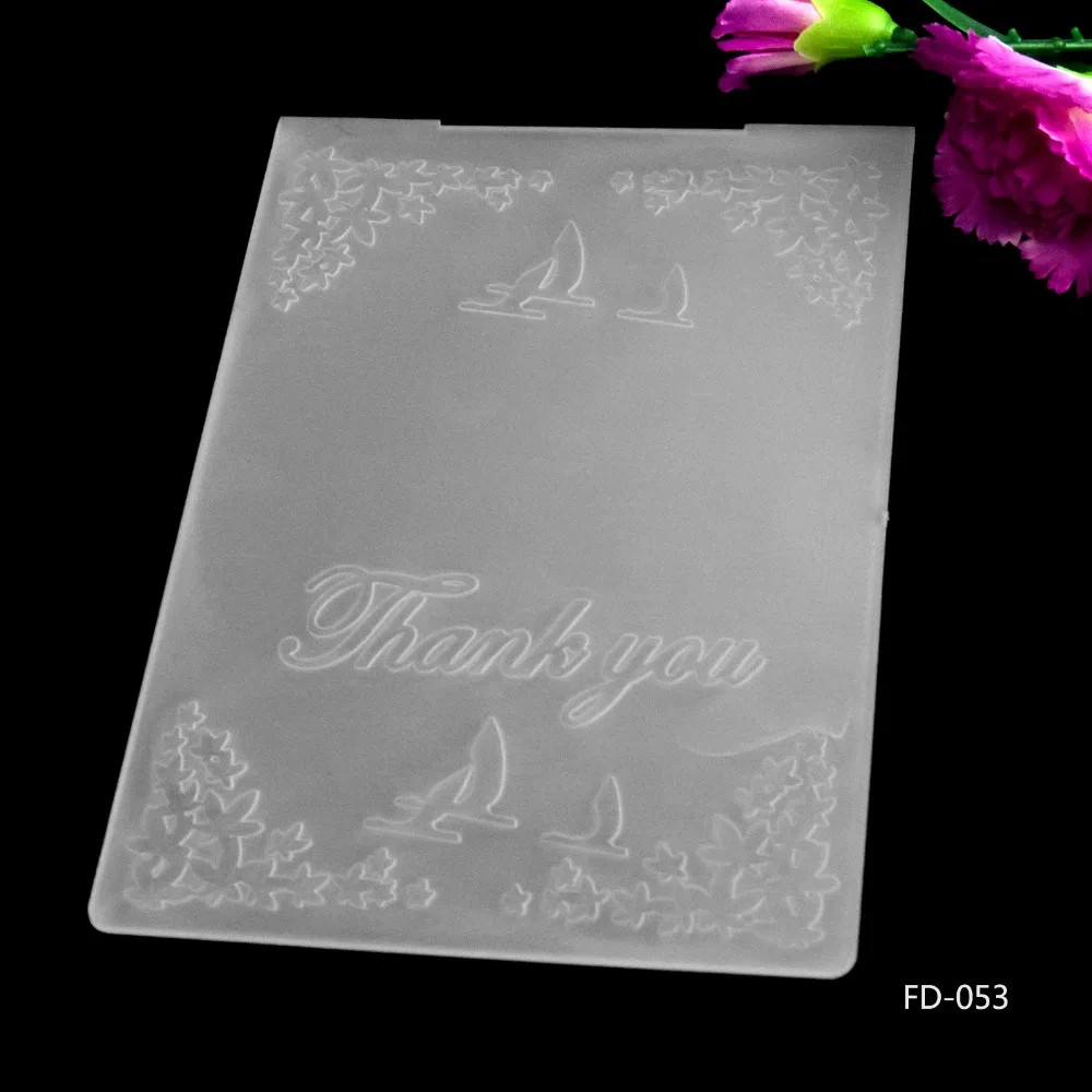 

2017 New Arrival Scrapbook Thank you Design DIY Paper Cutting Dies Scrapbooking Plastic Embossing Folder