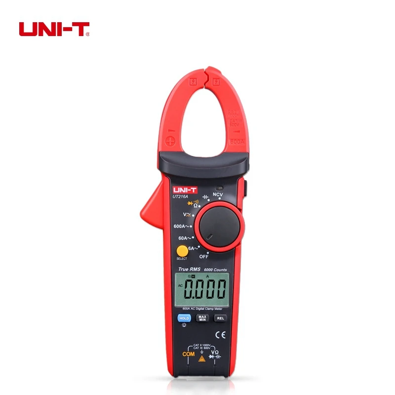 

UNI-T UT216A True RMS Multimeter Auto Range Digital Clamp Meter AC/DC Voltage Current Ohm Capacitance Resistance Tester