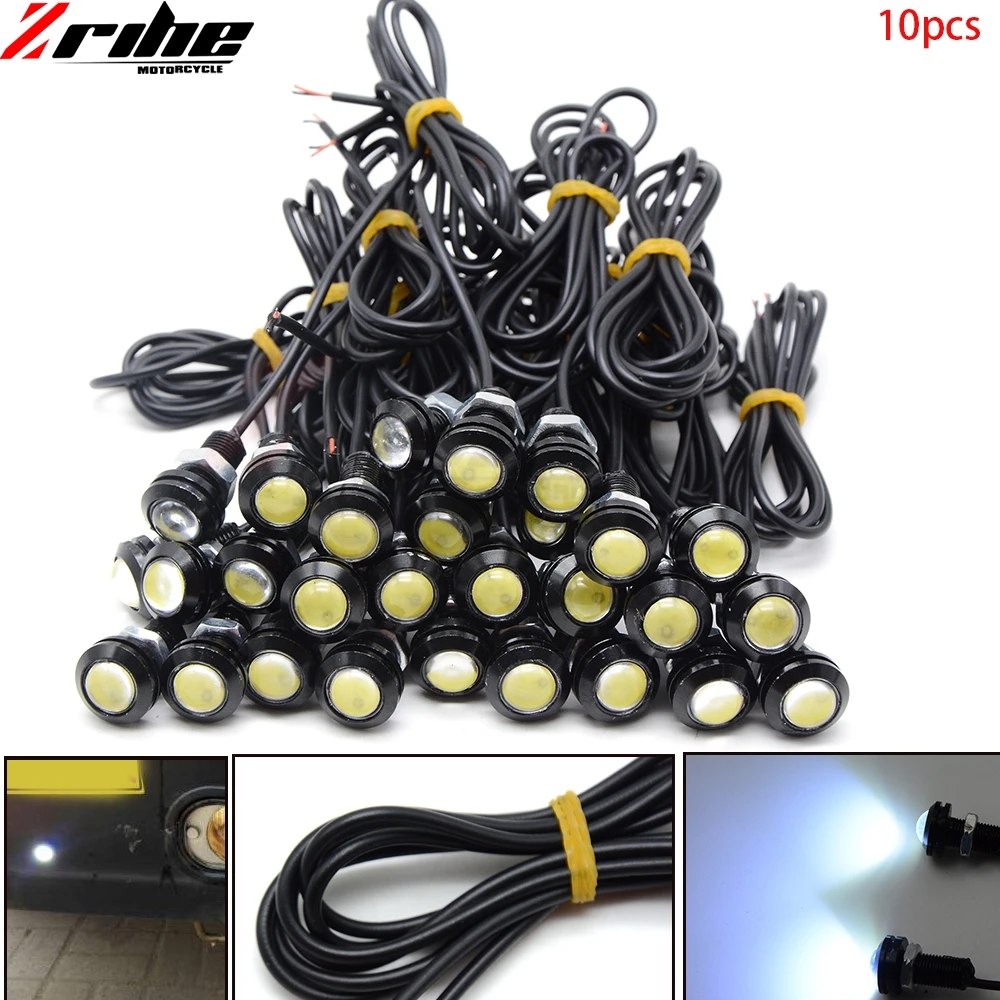 

for Universal 10pcs White 6000K Eagle Eye 9W 18MM 5730 Chip Car motorcycle Fog Light DRL Bulb Reverse Backup Parking Signal