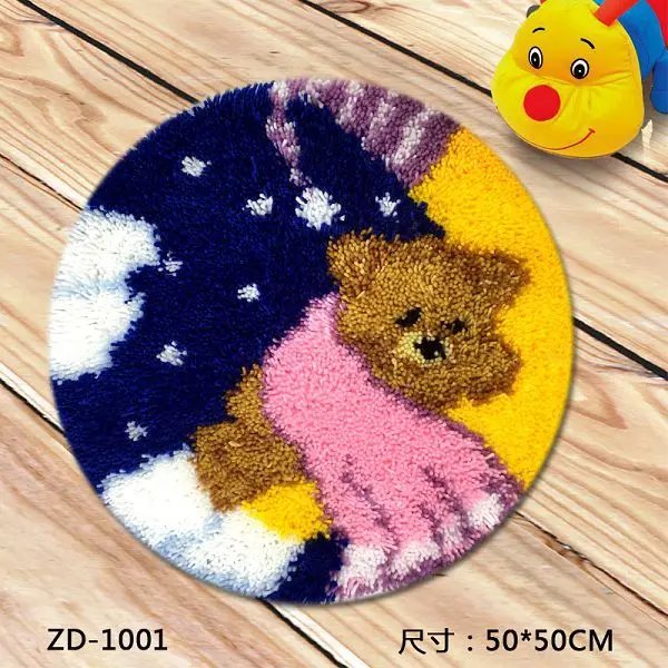 

ZD1001 Ground Mat Cushion Latch Hook Kit Embroidery DIY Craft Cross Stitch Needlework Embroidery Counted Cross-Stitching Kit Set