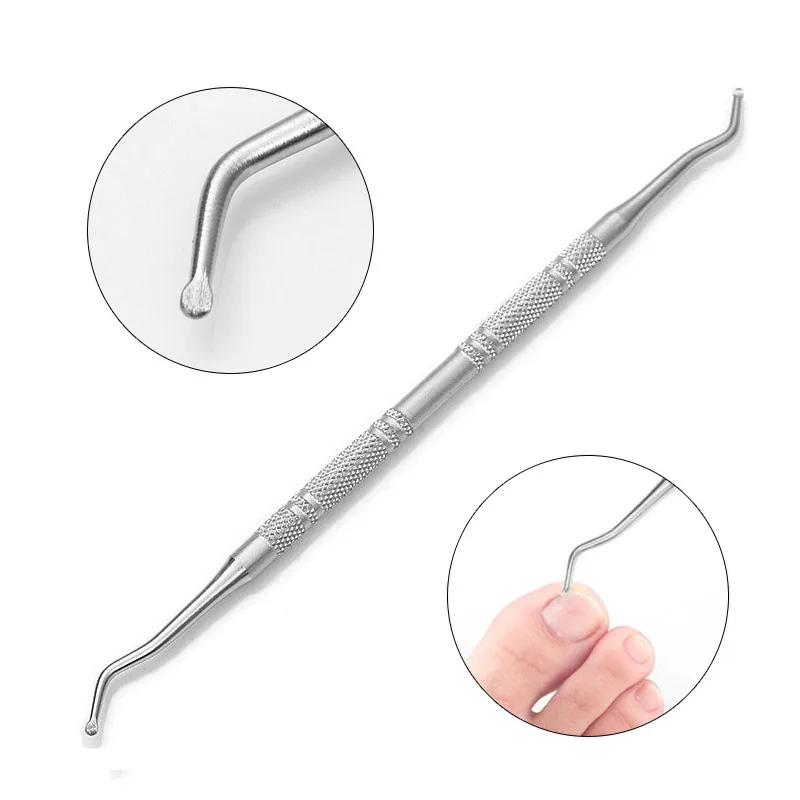 

1pc Ingrown Nail Cleaning Tool Paronychia Onychomycosis corrector Pusher Double-headed Toe Nail Hook Nails Groove pedicure Tools