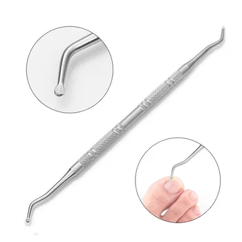 

1pc Ingrown Nail Cleaning Tool Paronychia Onychomycosis corrector Pusher Double-headed Toe Nail Hook Nails Groove pedicure Tools