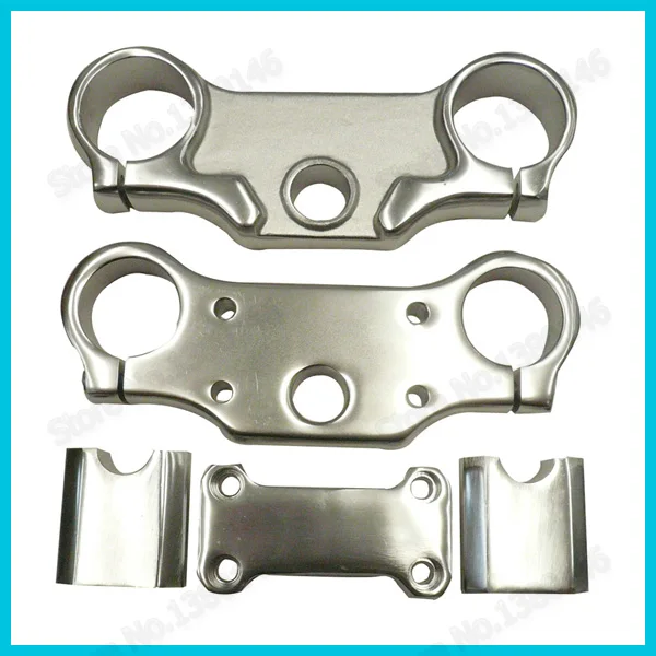 Silver Aluminum Triple Clamps Bar Risers Taper Mount For 7/8" 22mm Handlebar XR50 CRF50 SSR