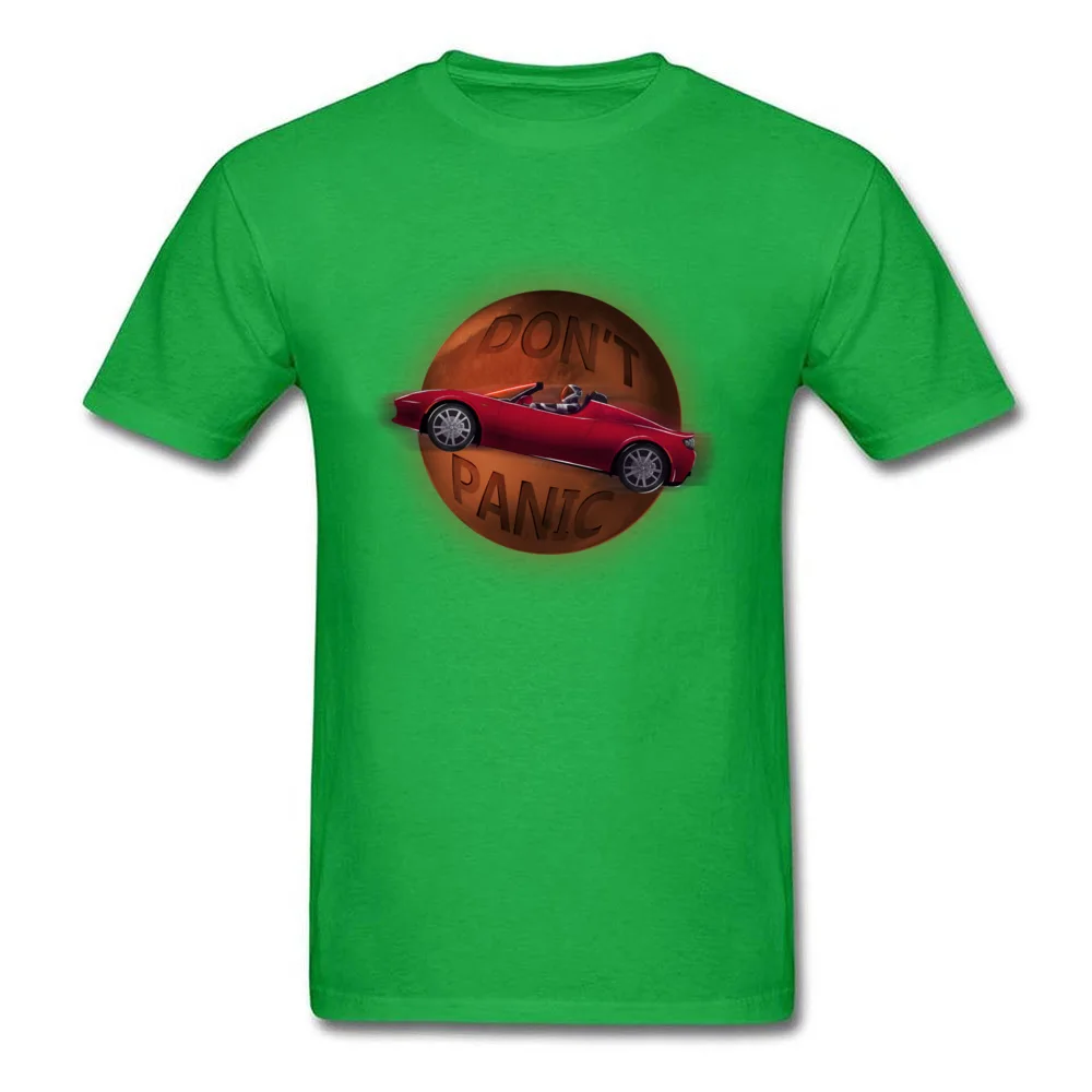 100% Cotton Fabric Boy Short Sleeve Starman Dont Panic Top T-shirts Casual Tops Shirt Wholesale Party Crewneck Tee Shirt Starman Dont Panic green