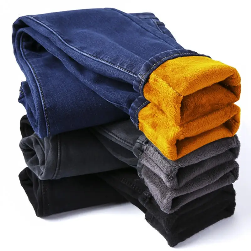 

Winter High Waist Jeans Women Denim Pencil Pants Plus Velvet Thick Warm Jeans Female Casual Plus Size Jeans Trousers Women Q1704