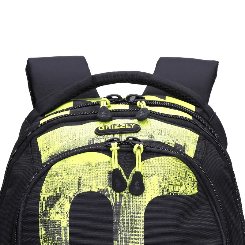 GRIZZLY, Новое поступление, модный мужской рюкзак, для отдыха и путешествий, с буквенным принтом, Mochila, водонепроницаемый нейлоновый рюкзак