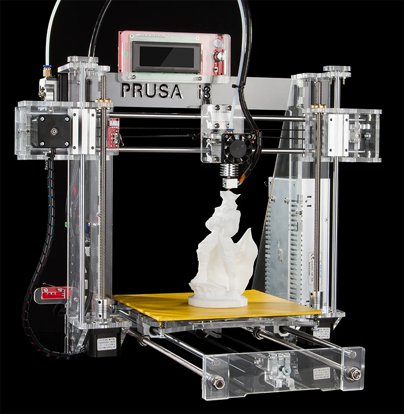 Горячая Полный акриловый качественный высокоточный Reprap Prusa i3 ЖК DIY 3d принтер комплект с 2 кг нити 8 г SD карта бесплатно