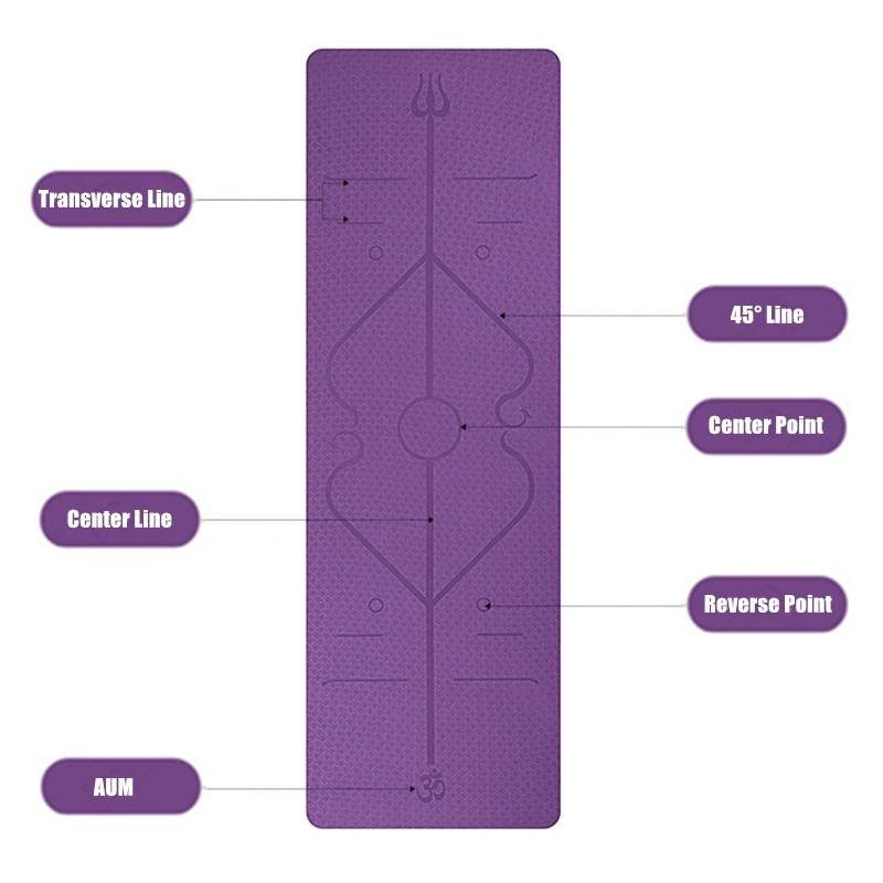 6 мм TPE йога коврик с позиции линии Противоскользящий коврик мат 183 см х 61 см высокой плотности для начинающих окружающей среды