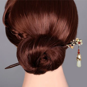 

Long Hair accessories hair jewelry Hair Sticks Colorful Enamel with stone Peacock wedding bride Vintage wood stone