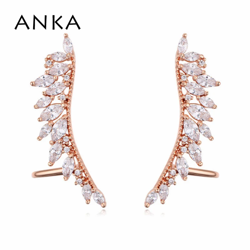

ANKA Fashion Wing Ear Cuff Cubic Zirconia Clip Earrings For Women Wedding Party Piercing Earrings Gifts For Women #24808