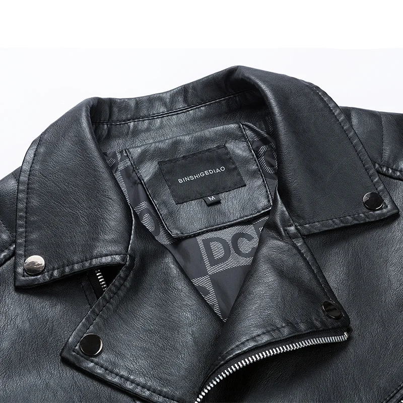 Leather Jacket Punk Style Brand Clothing PU overcoat outerwear clothing Zipper Motorcycle jacket coat Men Band jacket 2019