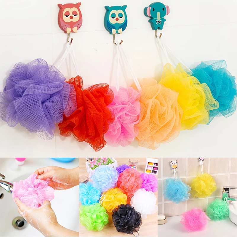 

Flower Colour Bath Ball Tubs Towel Scrubber Body Wipe Bath Cleaning Mesh Shower Brush Rub Ball Random Color