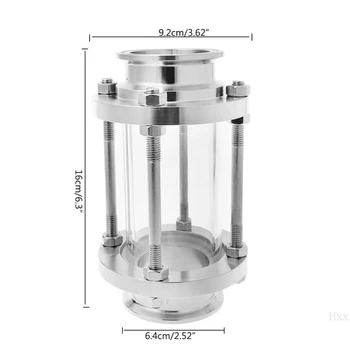 

SAIFLO 2" Pipe Flow Sanitary Sight Glass Tri Clamp Type Fitting Ferrule OD 64mm