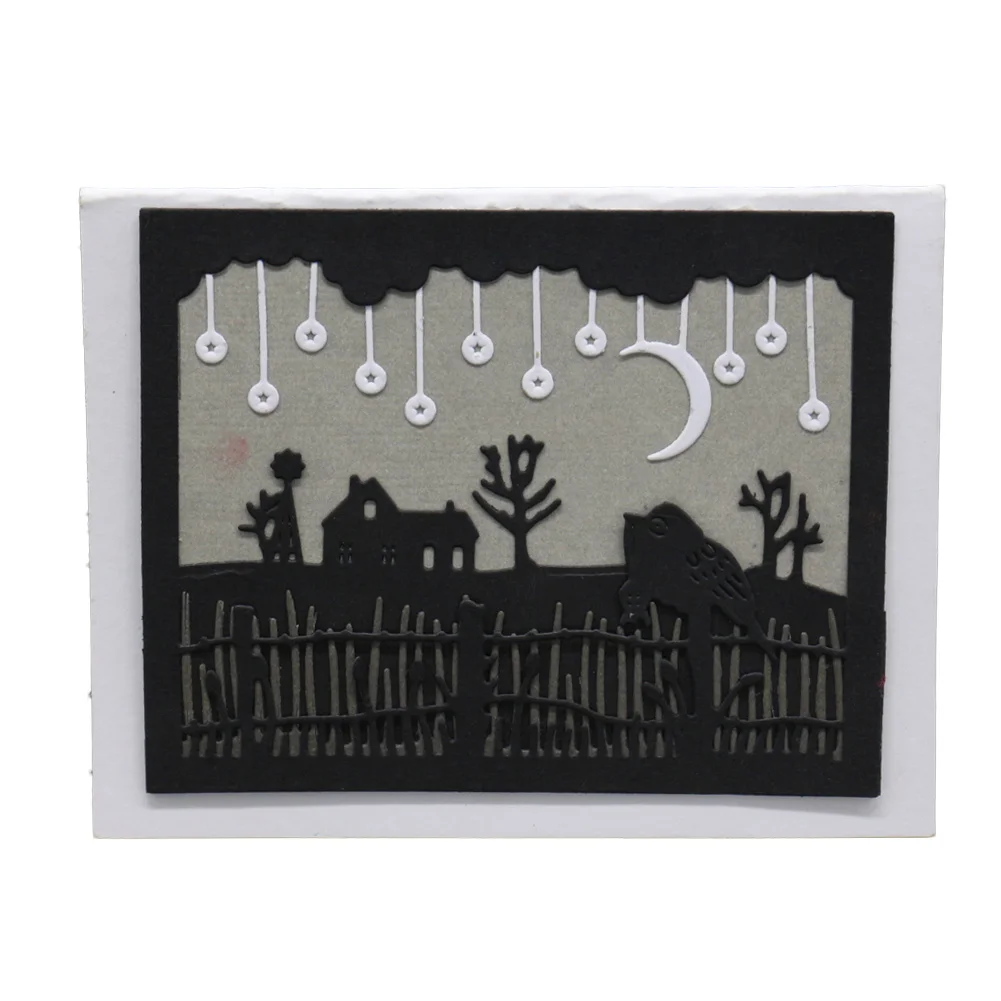 

Carbon Steel Cutter Dies Night Backdrop Handmade Molding Cutting Template Card Scrapbook Craft Die XHC88