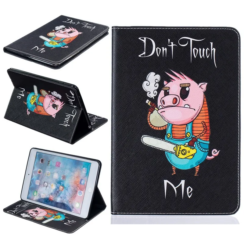 Cute Bear Pig Wallet Case For  Ipad Mini 4 Case Kids Beautiful Butterfly Flower PU Leather Stand Pocket Tablet Cover Case 7 (16)