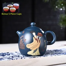 240 мл Исин фиолетовый глина чайник Подлинная Полный зеленый грязь окрашены яйцо дракона чайник кунг-фу чайный набор