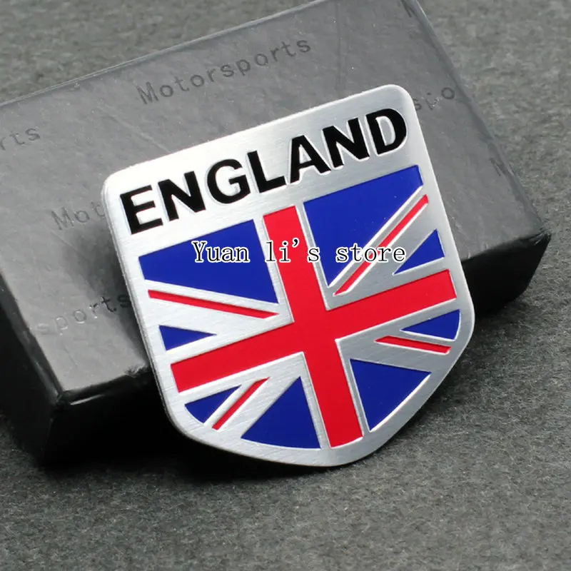 Motorcycle car truck metal badge GB flag 