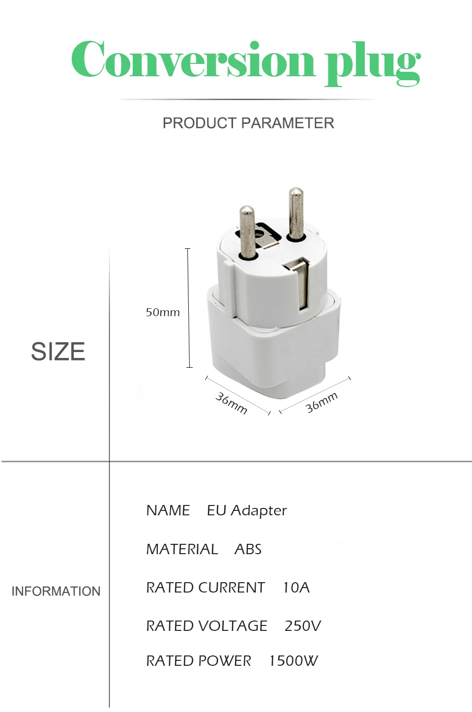 1PC European EU Plug Adapter High Quality Practical Universal US UK AU to EU Plug Travel Power Adaptor Electric Charger Sockets (8)
