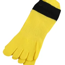 1 пара удобных дышащих мужских Хлопковых Носков с пальцами, спортивные желтые носки с пятью пальцами