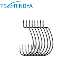 Tsurinoya 16 шт. широкий спиннинговый крючок для рыбалки 0#1/0#2/0# углеродистая сталь колючий крючок для мягкой приманки Pesca Peche аксессуары