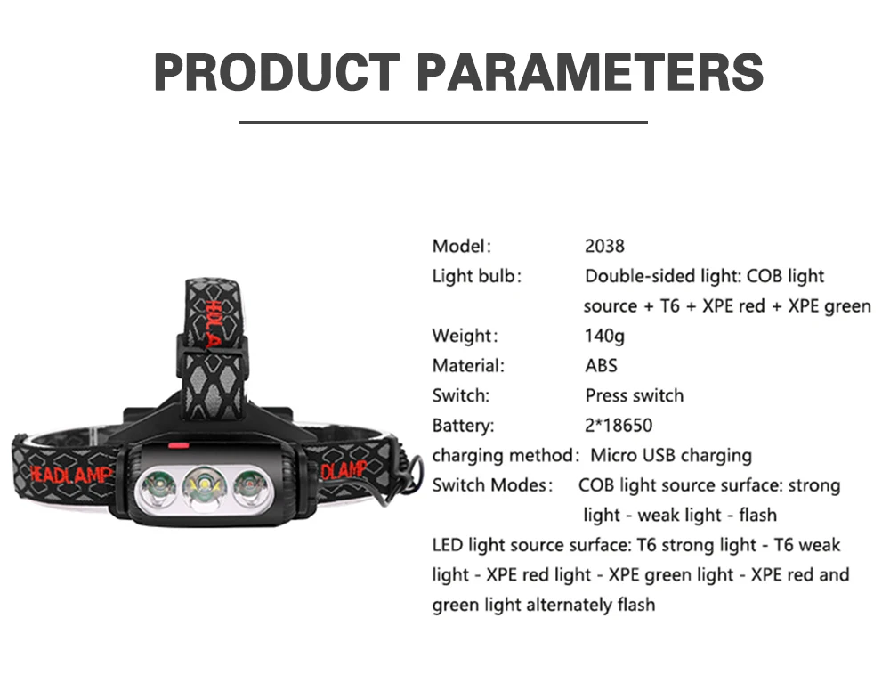 Новинка, USB Перезаряжаемый T6+ COB головной светильник, головной светильник, светильник, 7 режимов, вспышка, Головной фонарь, Led 18650, фонарь на голову
