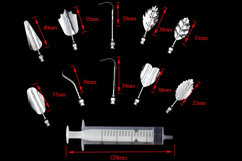 10Pcs/Set 3D Jelly Flower Art Tools 1Pcs Syringe 3D Gelatin Art Tools Jello Gubbins Pudding Nozzle Syringe Set Russian Nozzles