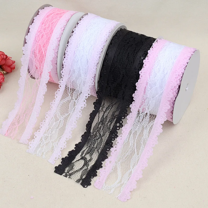 

Ribbon Ultrasonic Embossing Belt Double Lace Tape Clothing Accessories Material Polyester Gift Packaging Tape Crafts Edging