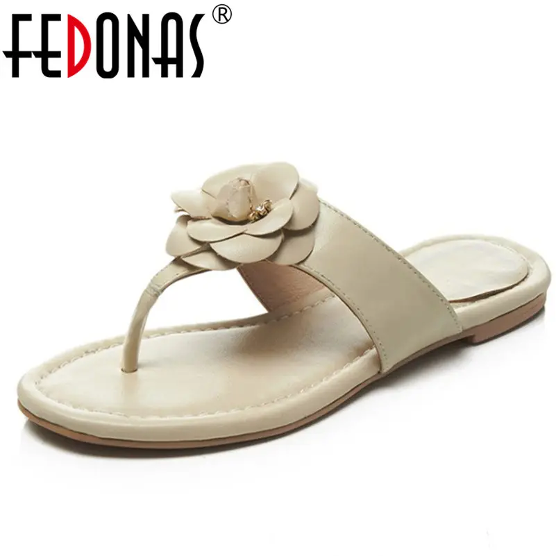 

FEDONAS Women Sandals Flips Flops 2018 Summer Flowers Shoes Woman Fashion Cute Comfortable Female Casual Shoes Woman Ladies Shoe