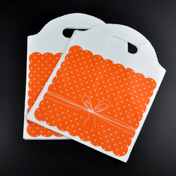 Wholesale 50pcs Orange Plastic Bag 18x23cm Boutique Jewelry Gift