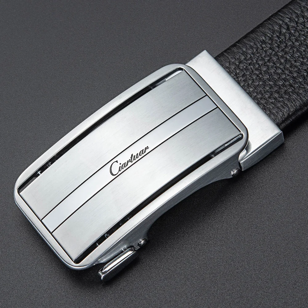 

Ciartuar Men Belt Genuine Leather High Quality Casual Business Luxury Waist Belts Metal Automatic Buckle Gold Designer Belt Gift