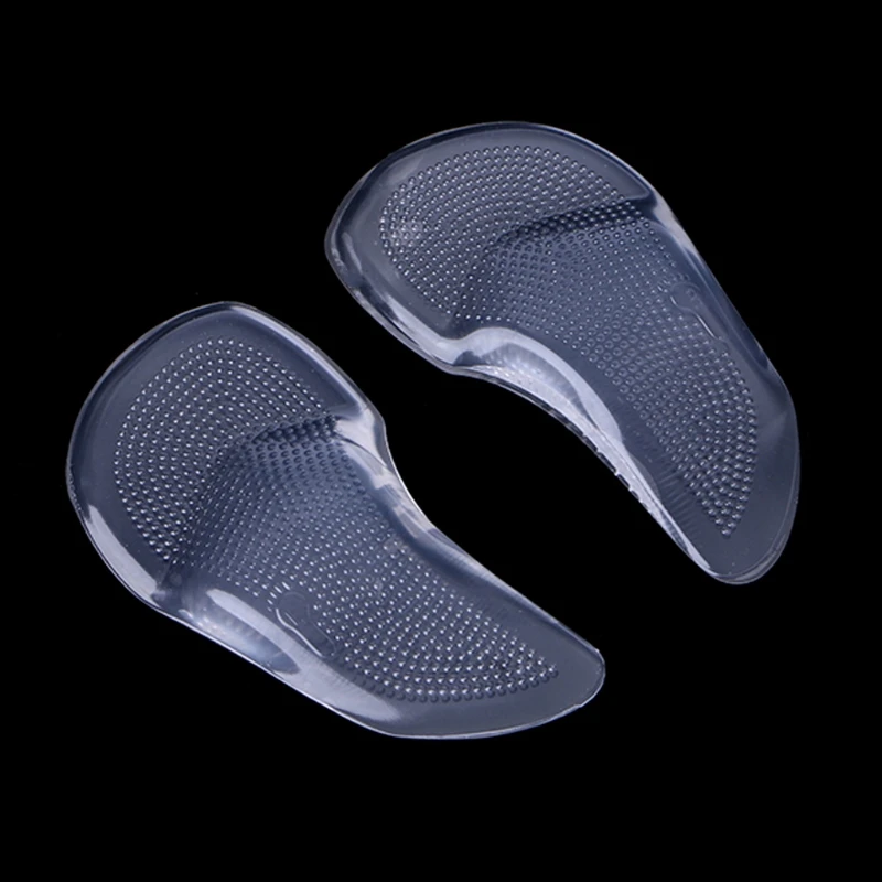 1 pair Silicone Gel Elastic Invisible Heel Pad Pain Relief Buffer Insole For Men Women