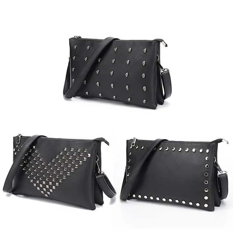 DIINOVIVO الأزياء برشام المرأة حقيبة على الكتف الشرير نمط الجمجمة مخلب الإناث حقيبة يد كاجوال Crossbody حقيبة محفظة بولسا WHDV1049