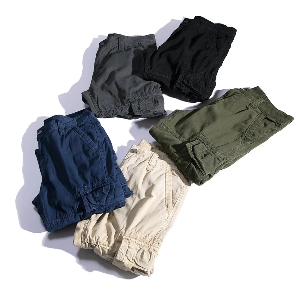 ICPANS Pants Cotton Full Length Khaki Cargo Pants Men Black Army Military Pockets Pants Casual Men 