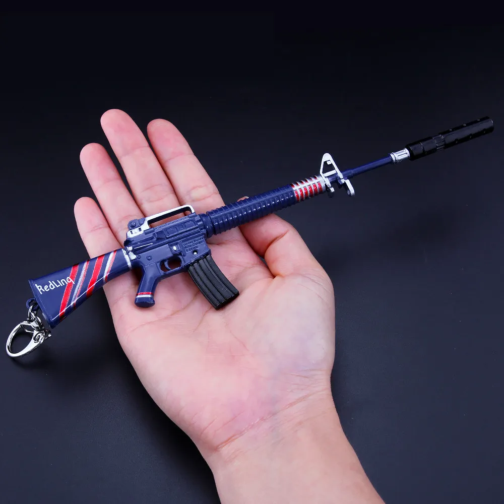  New Playerunknown's Battlegrounds PUBG P1911 M16A4 98k M762 G36C MP5K Cosplay Props Gun Metal Keych