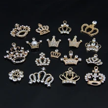 Vergulde Parel Strass Kroon Metal Charms Hangers Voor Sieraden Maken Levert Diy Handgemaakte Accessoires(China)