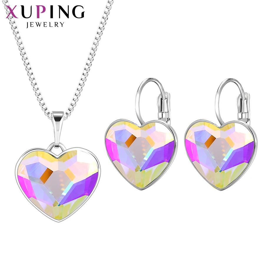 Xuping Love Heart с ожерельем/серьги комплект ювелирных изделий с кристаллами от Swarovski женские вечерние подарок на день Святого Валентина S169-60104