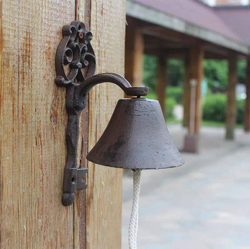 Cast Iron Dinner Bell Old Key Antique Retro Rustic Hanging