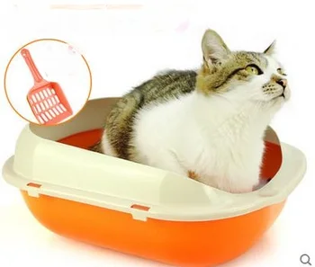 

Cat sand basin bathroom semi-closed Pet cat bowl Size : 37 * 28 * 16 cm
