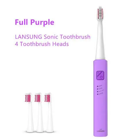 Lansung Rechargeable Sonic Electric Toothbrush Ultrasonic Whitening Teeth Vibrator Wireless Oral Hygiene Washable 4 Brush Heads Lansung Rechargeable Sonic Electric Toothbrush Ultrasonic Whitening Teeth Vibrator Wireless Oral Hygiene Washable 4 Brush Heads