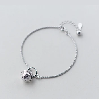 

La Monada 925 Sterling Silver Retro Pattern Palace Bell Vintage Style Bracelet For Women Little Cute Baby Wind Bells Bracelets