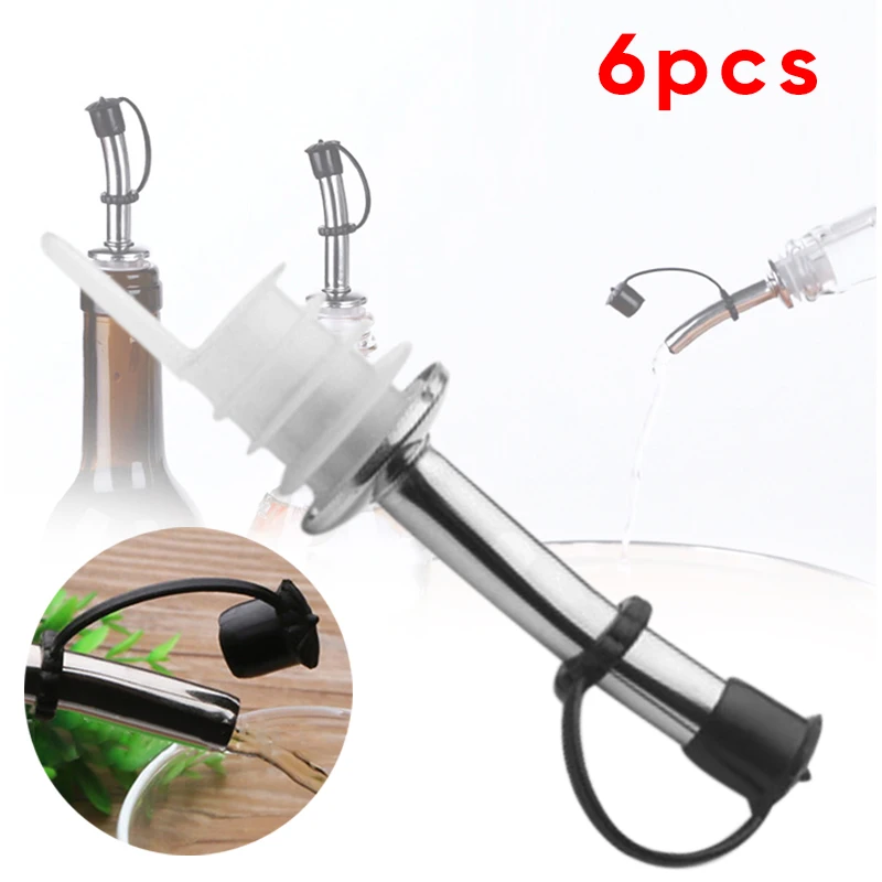 

Stopper Pourer Flask Dry Pot 6pcs Kit White+Silver Cork Vinegar Sealed Set Oil Bottle Spout